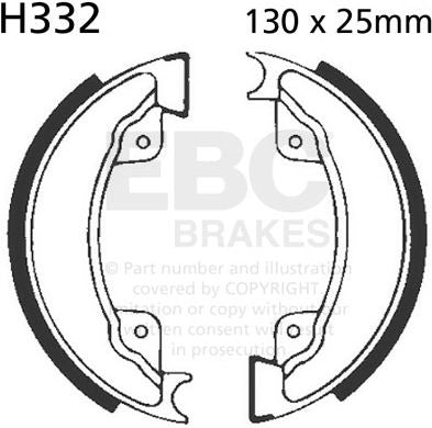 EBC-Brakes Plain Motorcycle Replacement Brake Shoes to fit Front Left