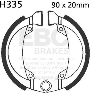 EBC-Brakes Plain Motorcycle Replacement Brake Shoes to fit Front Left