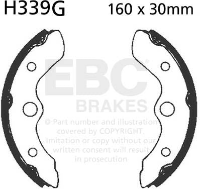 EBC-Brakes Motorcycle Grooved Replacement Brake Shoes to fit Front Left