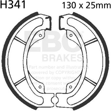 EBC-Brakes Plain Motorcycle Replacement Brake Shoes to fit Rear Left
