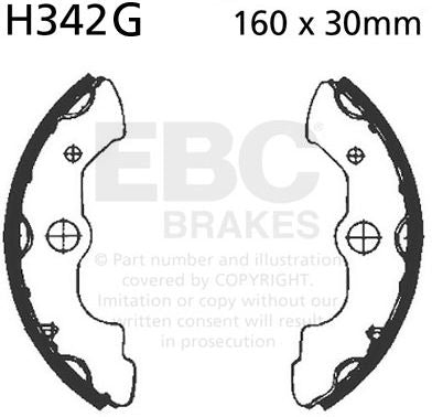 EBC-Brakes Motorcycle Grooved Replacement Brake Shoes to fit Front Left