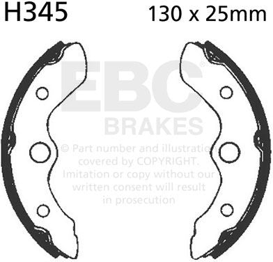 EBC-Brakes Plain Motorcycle Replacement Brake Shoes to fit Front Left