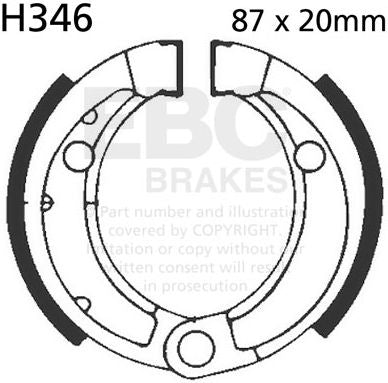 EBC-Brakes Plain Motorcycle Replacement Brake Shoes to fit Front Left