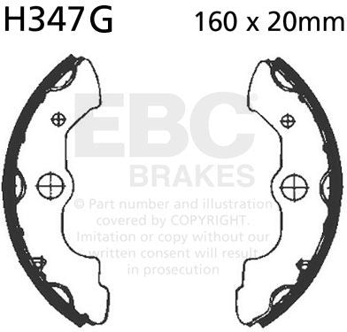 EBC-Brakes Motorcycle Grooved Replacement Brake Shoes to fit Front Left