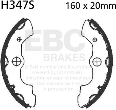 EBC-Brakes Plain Motorcycle Replacement Brake Shoes to fit Front Left