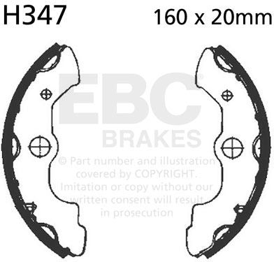 EBC-Brakes Plain Motorcycle Replacement Brake Shoes to fit Front Left