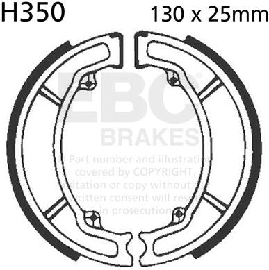 EBC-Brakes Plain Motorcycle Replacement Brake Shoes to fit Rear Left
