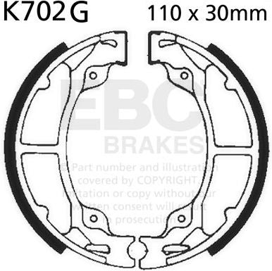 EBC-Brakes Motorcycle Grooved Replacement Brake Shoes to fit Rear Left