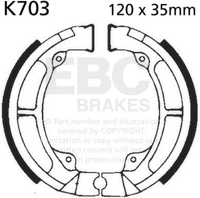 EBC-Brakes Plain Motorcycle Replacement Brake Shoes to fit Front Left