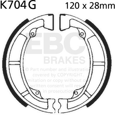 EBC-Brakes Motorcycle Grooved Replacement Brake Shoes to fit Front Left