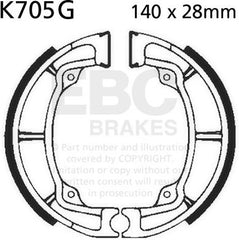 EBC-Brakes Motorcycle Grooved Replacement Brake Shoes to fit Rear Left