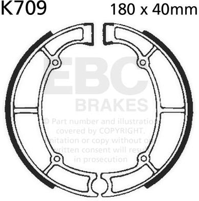 EBC-Brakes Plain Motorcycle Replacement Brake Shoes to fit Rear Right