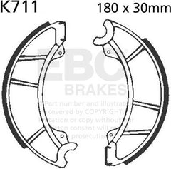 EBC-Brakes Plain Motorcycle Replacement Brake Shoes to fit Front Left
