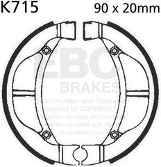 EBC-Brakes Plain Motorcycle Replacement Brake Shoes to fit Front Left