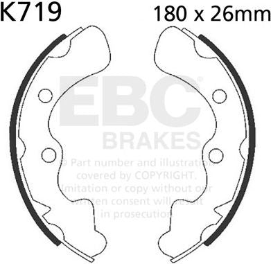 EBC-Brakes Plain Motorcycle Replacement Brake Shoes to fit Front Left