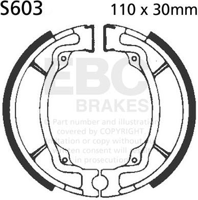 EBC-Brakes Plain Motorcycle Replacement Brake Shoes to fit Rear Left