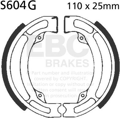 EBC-Brakes Motorcycle Grooved Replacement Brake Shoes to fit Rear Left