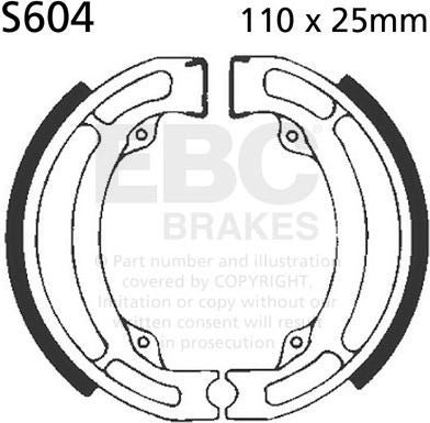 EBC-Brakes Plain Motorcycle Replacement Brake Shoes to fit Rear Right