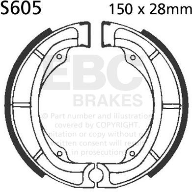 EBC-Brakes Plain Motorcycle Replacement Brake Shoes to fit Rear Right