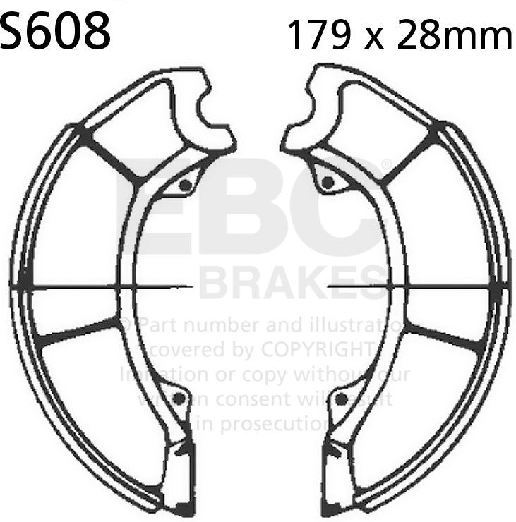 EBC-Brakes Plain Motorcycle Replacement Brake Shoes to fit Front Left