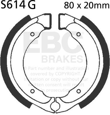 EBC-Brakes Motorcycle Grooved Replacement Brake Shoes to fit Front Left