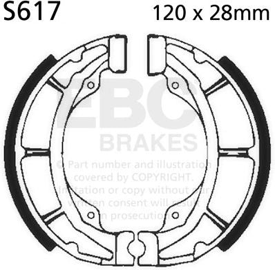 EBC-Brakes Plain Motorcycle Replacement Brake Shoes to fit Front Left
