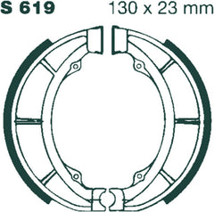 EBC-Brakes Motorcycle Grooved Replacement Brake Shoes to fit Rear Right