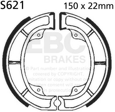 EBC-Brakes Plain Motorcycle Replacement Brake Shoes to fit Rear Left