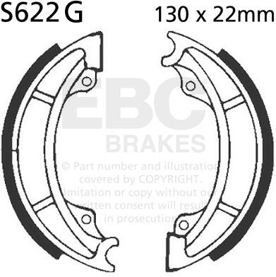 EBC-Brakes Motorcycle Grooved Replacement Brake Shoes to fit Front Left