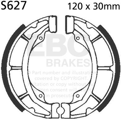 EBC-Brakes Plain Motorcycle Replacement Brake Shoes to fit Rear Left