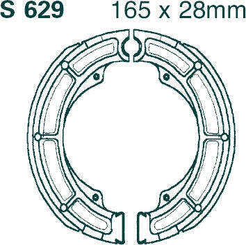 EBC-Brakes Motorcycle Grooved Replacement Brake Shoes to fit Rear Left