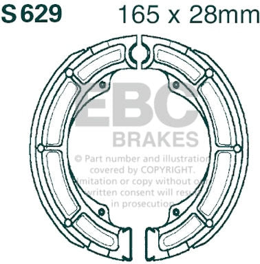 EBC-Brakes Plain Motorcycle Replacement Brake Shoes to fit Rear Left