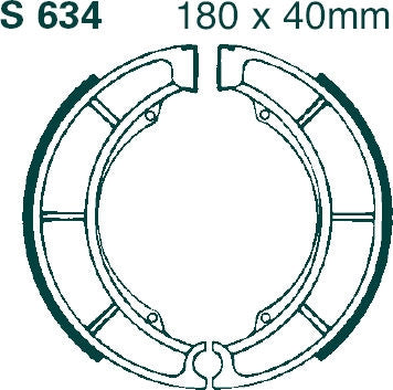 EBC-Brakes Motorcycle Grooved Replacement Brake Shoes to fit Rear Left