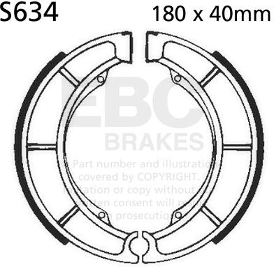 EBC-Brakes Plain Motorcycle Replacement Brake Shoes to fit Rear Left