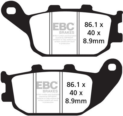 EBC-Brakes SFA Series Scooter Organic Pads to fit Rear Right