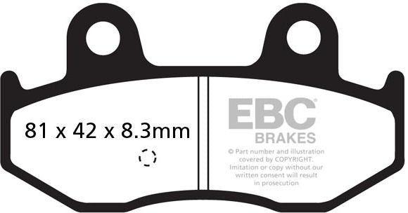 EBC-Brakes SFA Series Scooter Organic Pads to fit Rear Left