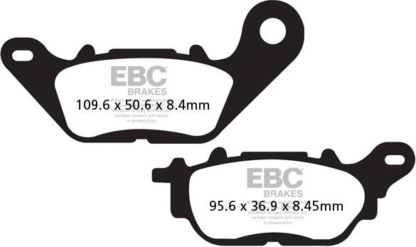 EBC-Brakes SFA Series Scooter Organic Pads to fit Rear Right