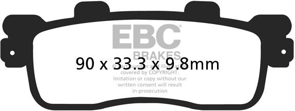 EBC-Brakes SFA Series Scooter Organic Pads to fit Rear Right