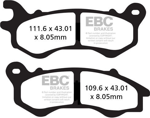 EBC-Brakes SFA Series Scooter Organic Pads to fit Front Left
