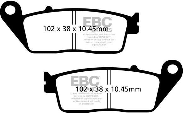 EBC-Brakes SFA Series Scooter Organic Pads to fit Rear Left