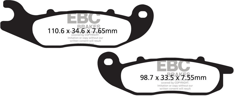 EBC-Brakes SFA Series Scooter Organic Pads to fit Front Left