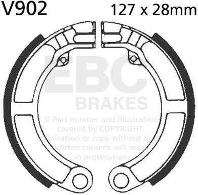 EBC-Brakes Plain Motorcycle Replacement Brake Shoes to fit Rear Left