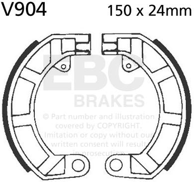 EBC-Brakes Plain Motorcycle Replacement Brake Shoes to fit Rear Left