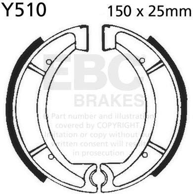 EBC-Brakes Plain Motorcycle Replacement Brake Shoes to fit Rear Left