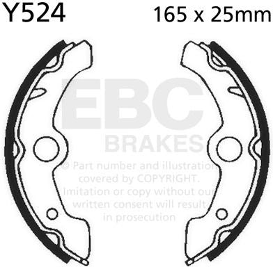 EBC-Brakes Plain Motorcycle Replacement Brake Shoes to fit Front Left