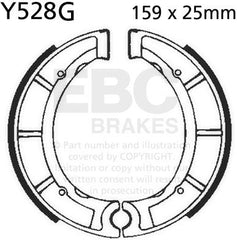 EBC-Brakes Motorcycle Grooved Replacement Brake Shoes to fit Rear Left