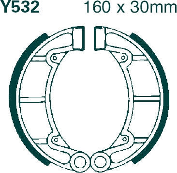 EBC-Brakes Motorcycle Grooved Replacement Brake Shoes to fit Rear Left