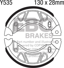 EBC-Brakes Plain Motorcycle Replacement Brake Shoes to fit Rear Right