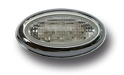 Ermax no. 7 mini répétiteurs (complement blinkers ) oval white Ă  led aluminium edge  | 9105AL007