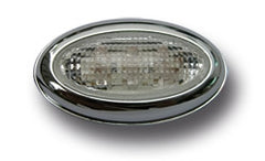 Ermax no. 7 mini répétiteurs (complement blinkers ) oval white Ă  led aluminium edge  | 9105AL007